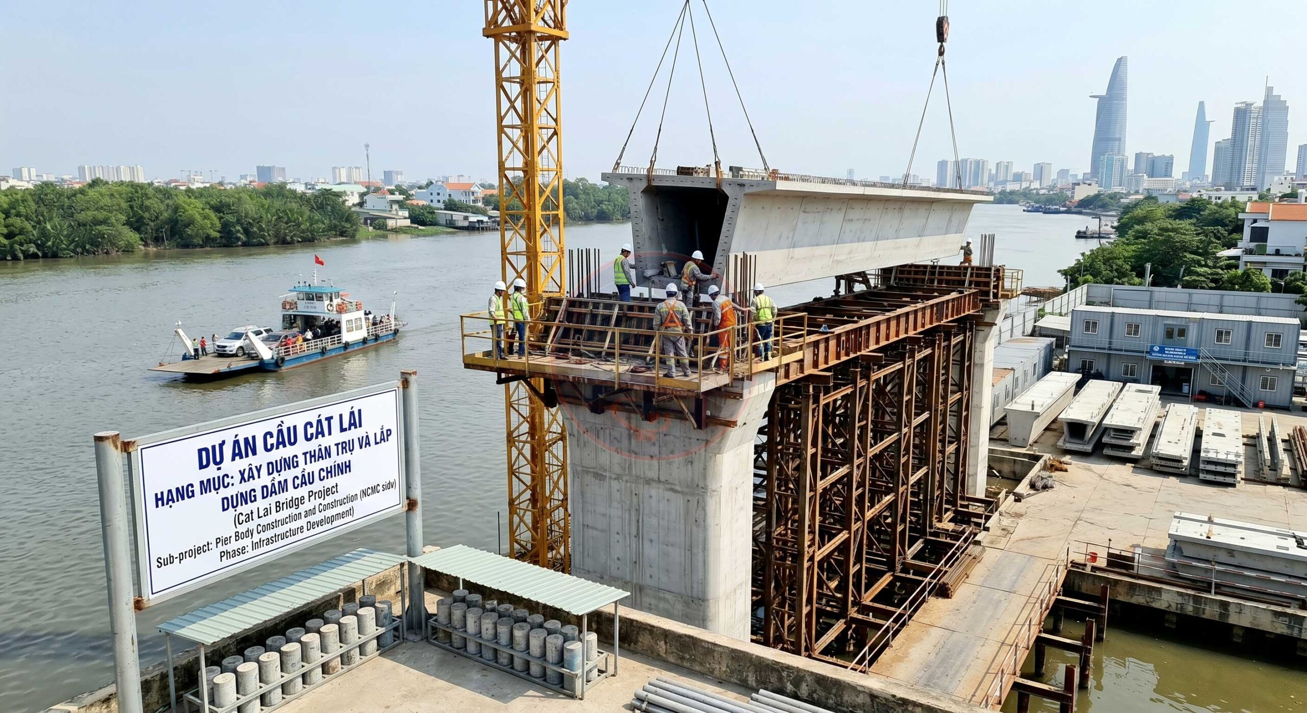 tiến độ cầu cát lái